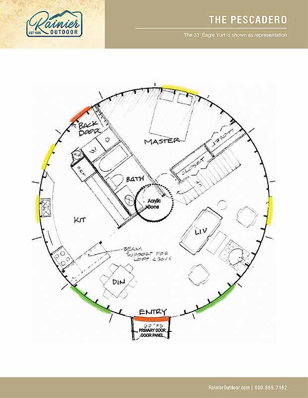 Build a yurt with Rainier yurt home floor plans