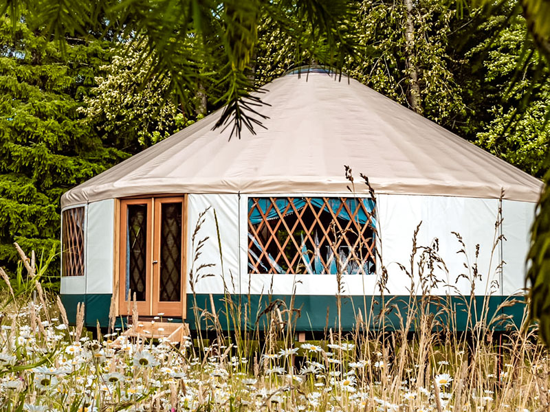 Build a yurt with Rainier yurt home floor plans