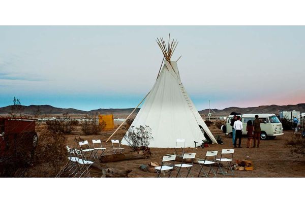 camping in a tipi