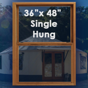36" x 48"  Single Hung, Wood Interior