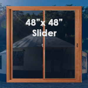 48" x 48"  Slider, Wood Interior